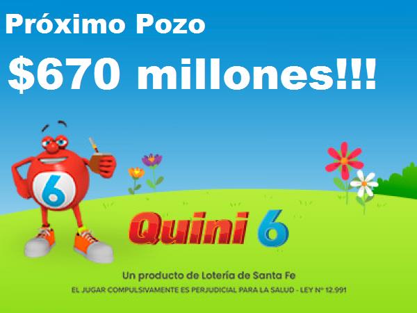 670 millones en el quini