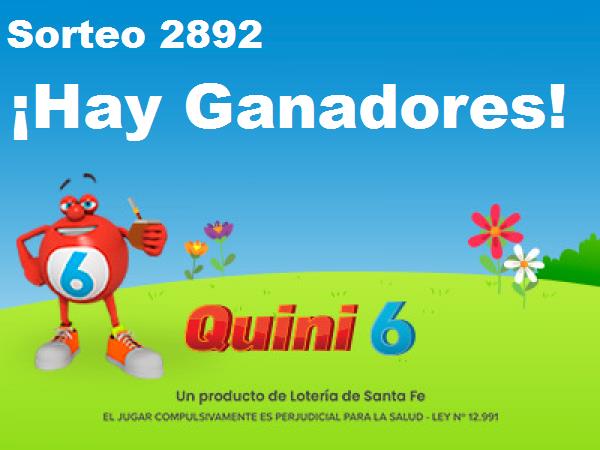 Quini 6 Sorteo 2892 con ganadores